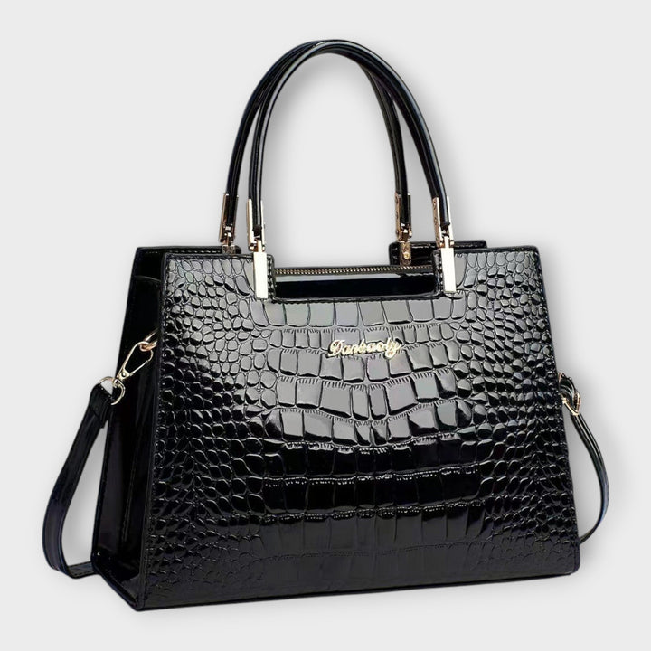 Olivia - Glossy Crocodile Pattern Handbag