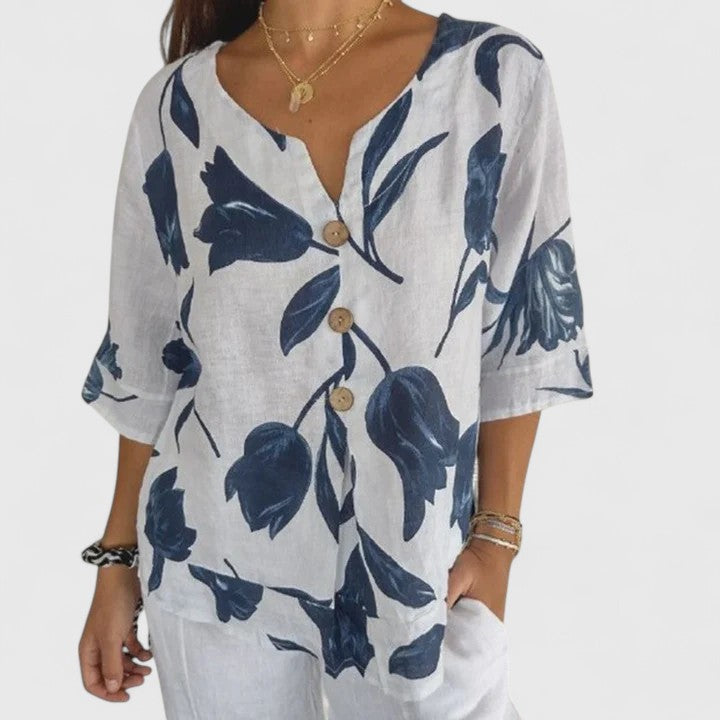 Isabel | Elegant Floral Print Blouse