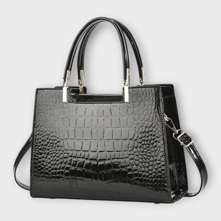 Olivia - Glossy Crocodile Pattern Handbag